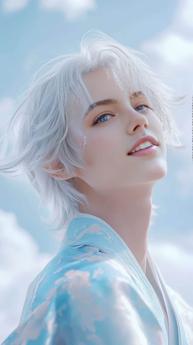 Face swap example merging two photos with AI